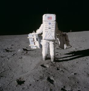 Buzz Aldrin Deploys Apollo 11 Experiments, 1969